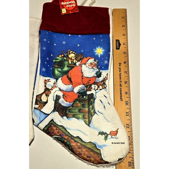 VTG 90s Santas Best Stockings Felt Christmas Santa Claus Frosty Snowman NWT NOS - Picture 6 of 6